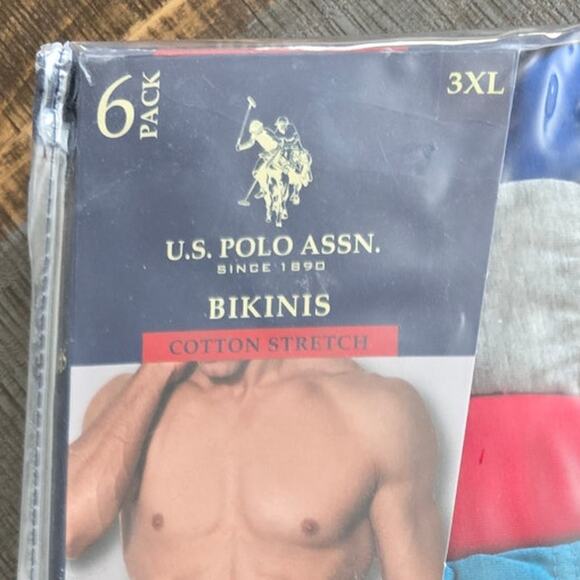 U.S. Polo Assn. Bikini Briefs Men's 3XL, 6 Pack Assorted Colors NWT - Picture 2 of 4